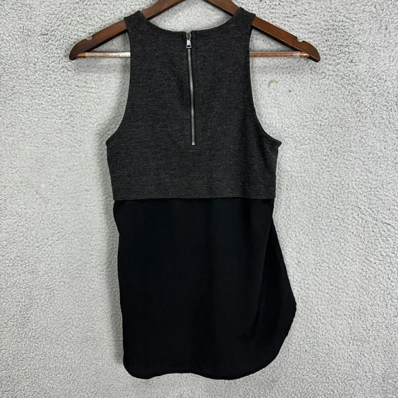 Banana Republic top womens XS gray black colorblock exposed zipper flowy office - Picture 7 of 7